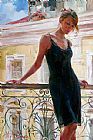 Balcony Paintings - Afternoon on the Balcony by Garmash